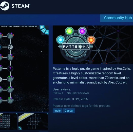 Patterna now available on Steam